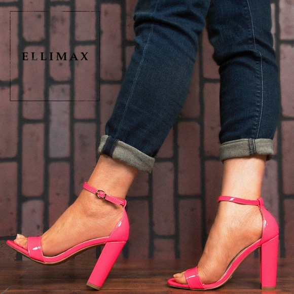 Lov Mark Shoes - HOT🔥 Neon Ankle Strap Chunky Heel Sandal Open Toe